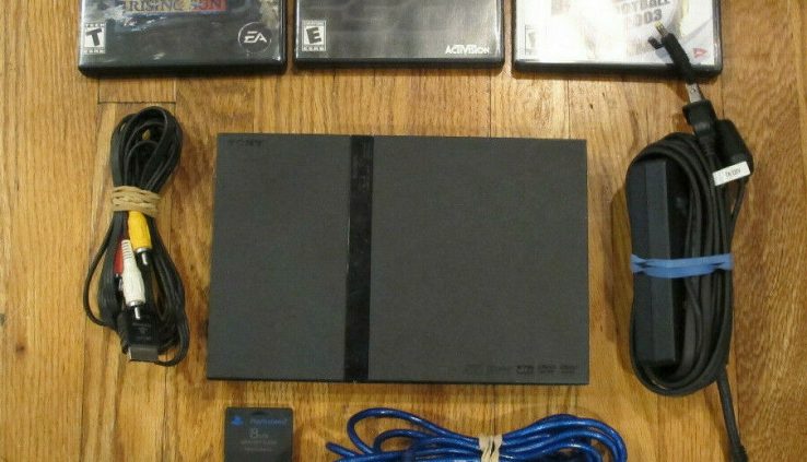 Ps2 PS2 Shadowy Slim Bundle Controller – Memory Card – 3 Video games – Examined