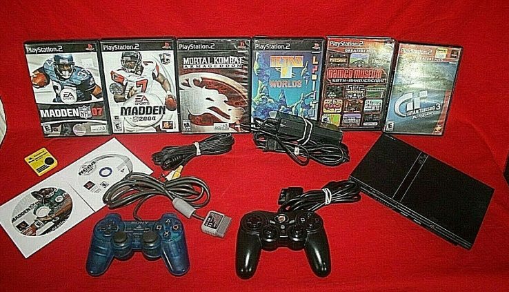 Sony PlayStation 2 PS2 Slim Blueprint Console Bundle w/ Video games SCPH-79001