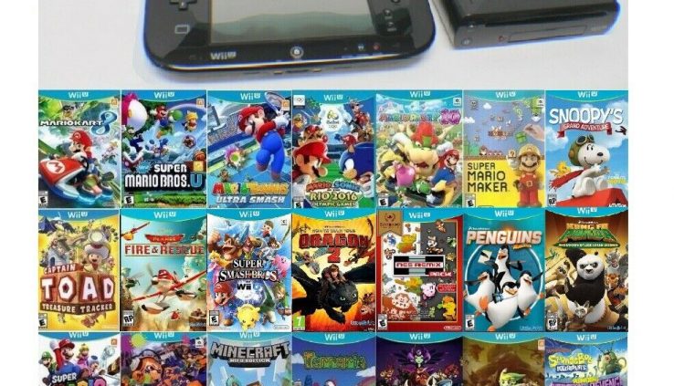 Nintendo Wii U Deluxe 32GB Murky Handheld Map + 28 Games, Immense Bundle!!