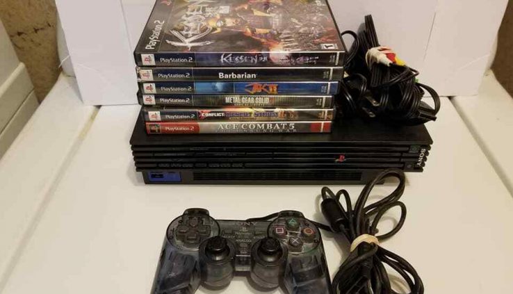 PS2 Corpulent Console Lot Procedure Bundle PlayStation 2 Examined & Working with 7 games