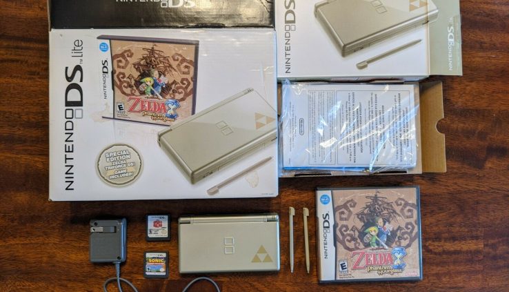 Nintendo DS Lite Zelda Edition with sealed Zelda Phantom Hourglass