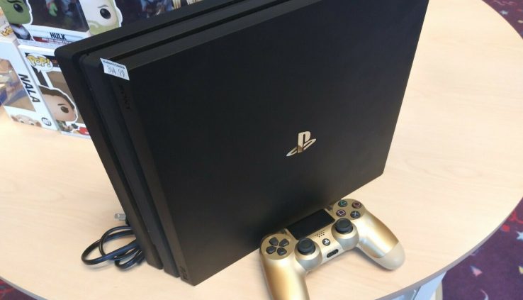 Sony PlayStation 4 Pro 1TB Console – Black Console w/ Gold controller – TESTED