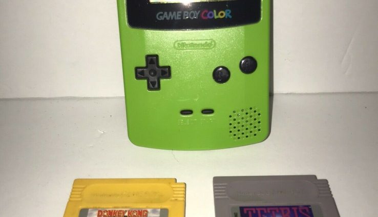 Nintendo GameBoy Colour Kiwi Lime Green OEM CGB-001 Tested W/ Tetris Donkey Kong