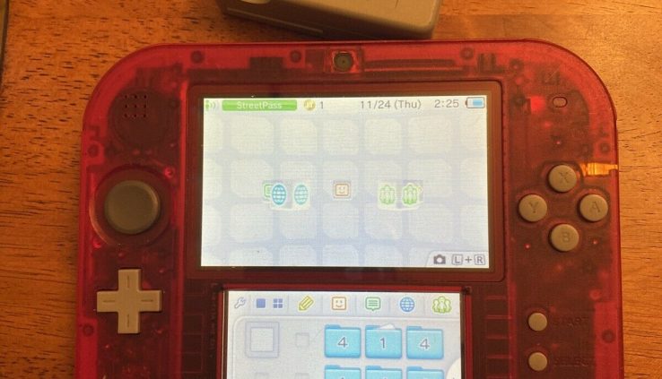 Nintendo 2DS Touchscreen Red Certain Susceptible Wide Situation, W/ Charger