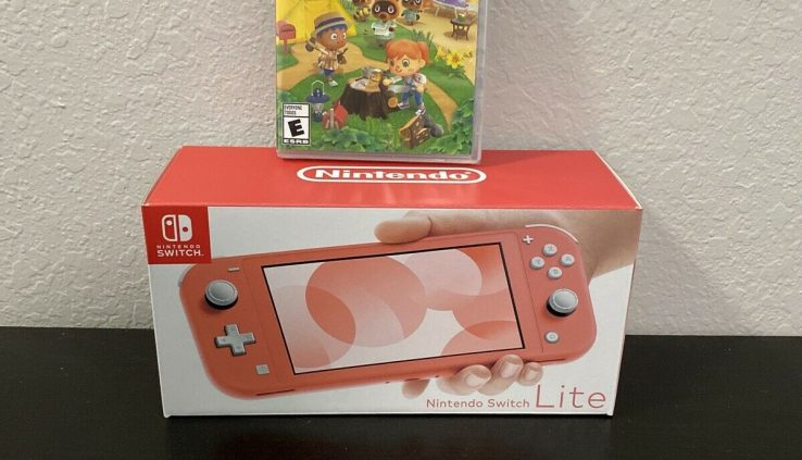 Nintendo Change Lite Coral & Animal Crossing Contemporary Horizons Game Bundle *IN HAND*
