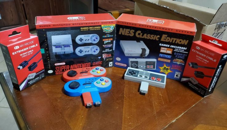 Neat Nintendo Classic Nintendo Classc Bundle SNES NES 100% Official