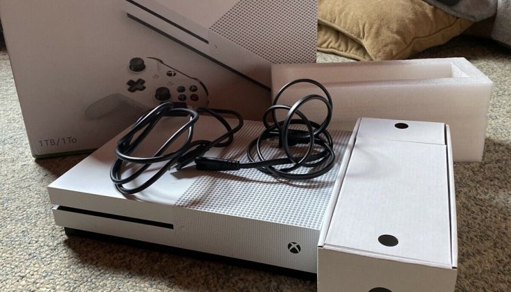 Microsoft Xbox One S White 1TB Console W/ Vitality Wire, HDMI & Box. No Controller