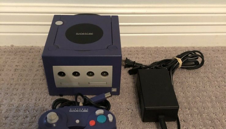 Nintendo GameCube Indigo Red Console Device, w/ Controller, Examined,