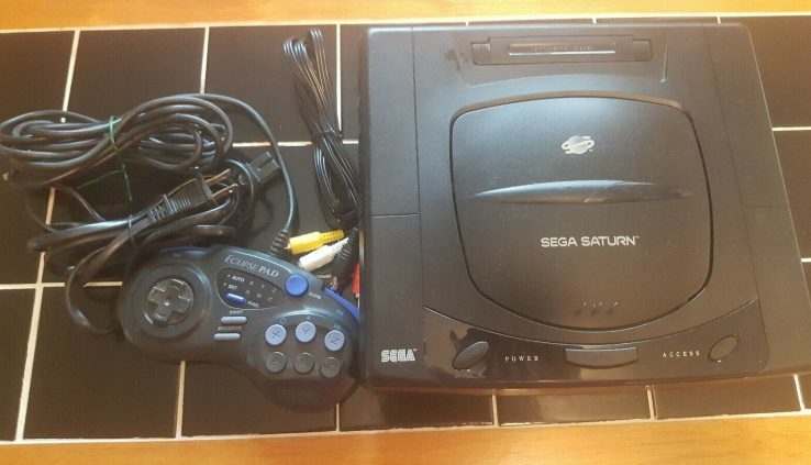 Sega Saturn Shadowy Console Model MK-8000 System Bundle Examined. NEW BATTERY READ!