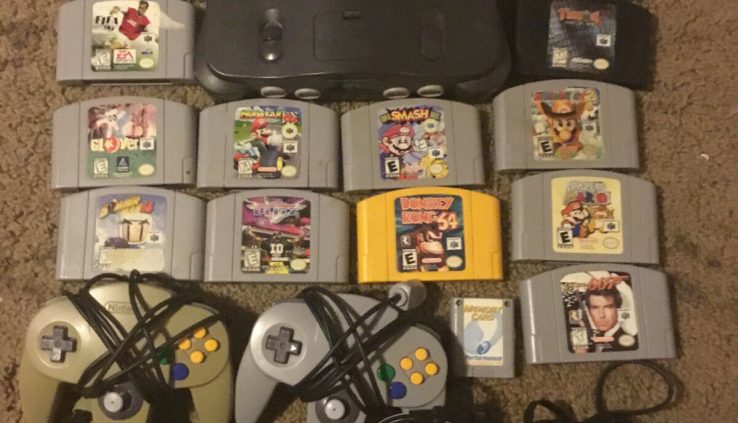 Nintendo 64 Bundle W / 21 Games, 3 Controllers, Tested, in Lawful Situation
