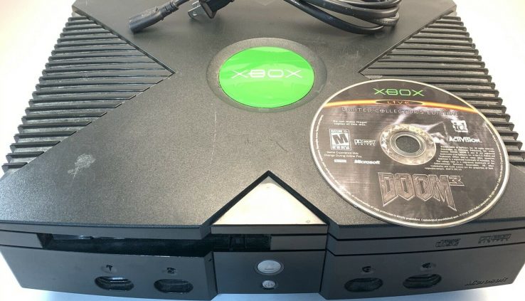 Microsoft Xbox Usual Murky Console & DOOM 3 w/ FREE SHIPPING