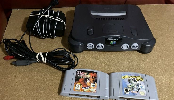 Nintendo 64 N64 Console w/ Jumper Pack Charcoal Dim – Tested – NUS 001 – CLEAN