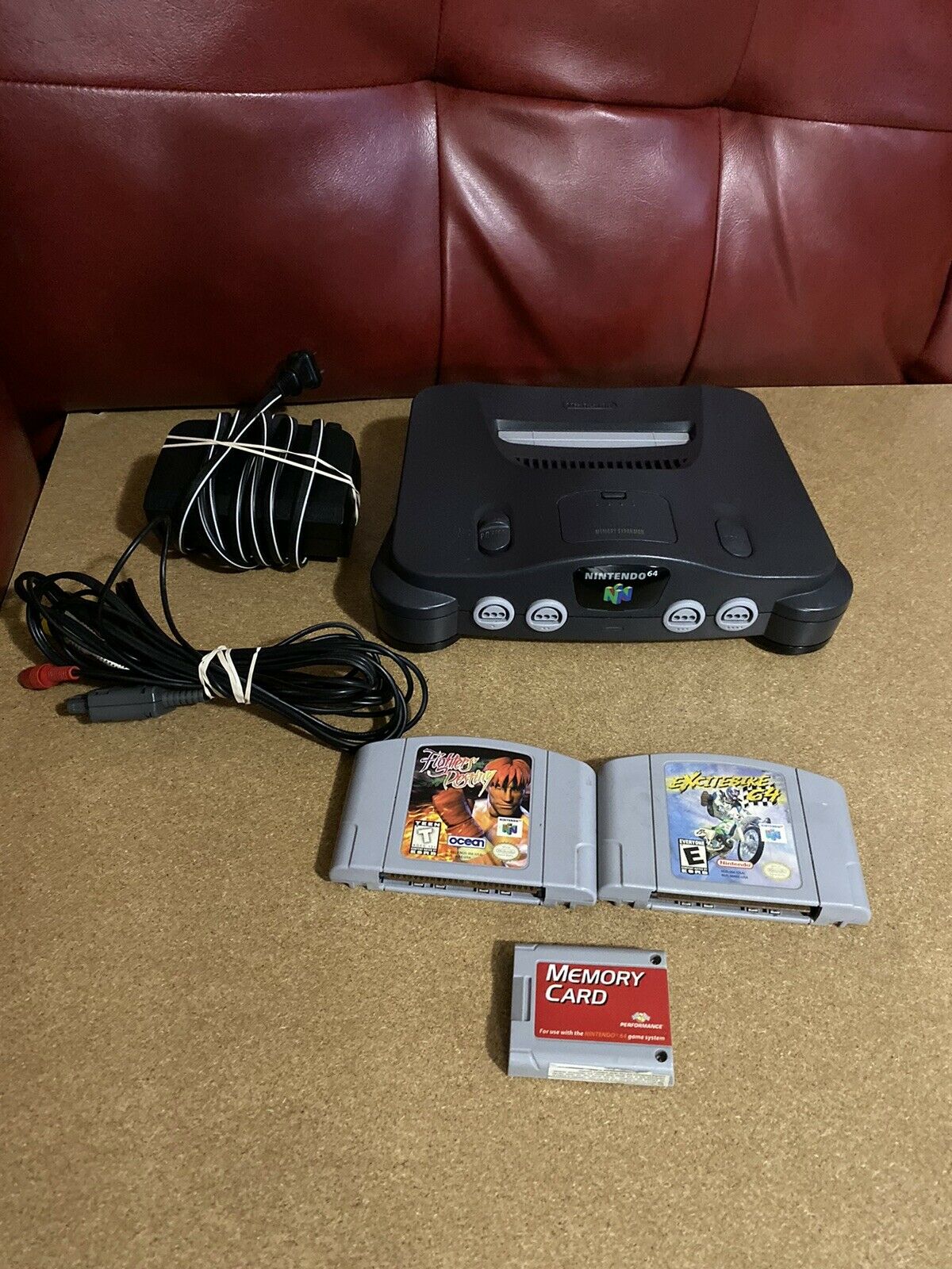 Nintendo 64 N64 Console w/ Jumper Pack Charcoal Dim Tested NUS 001