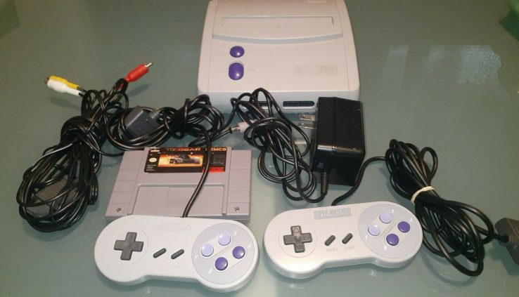 Immense Nintendo Console SNES SNS-101 Jr Tested And Works, 2 controllers + 1 sport