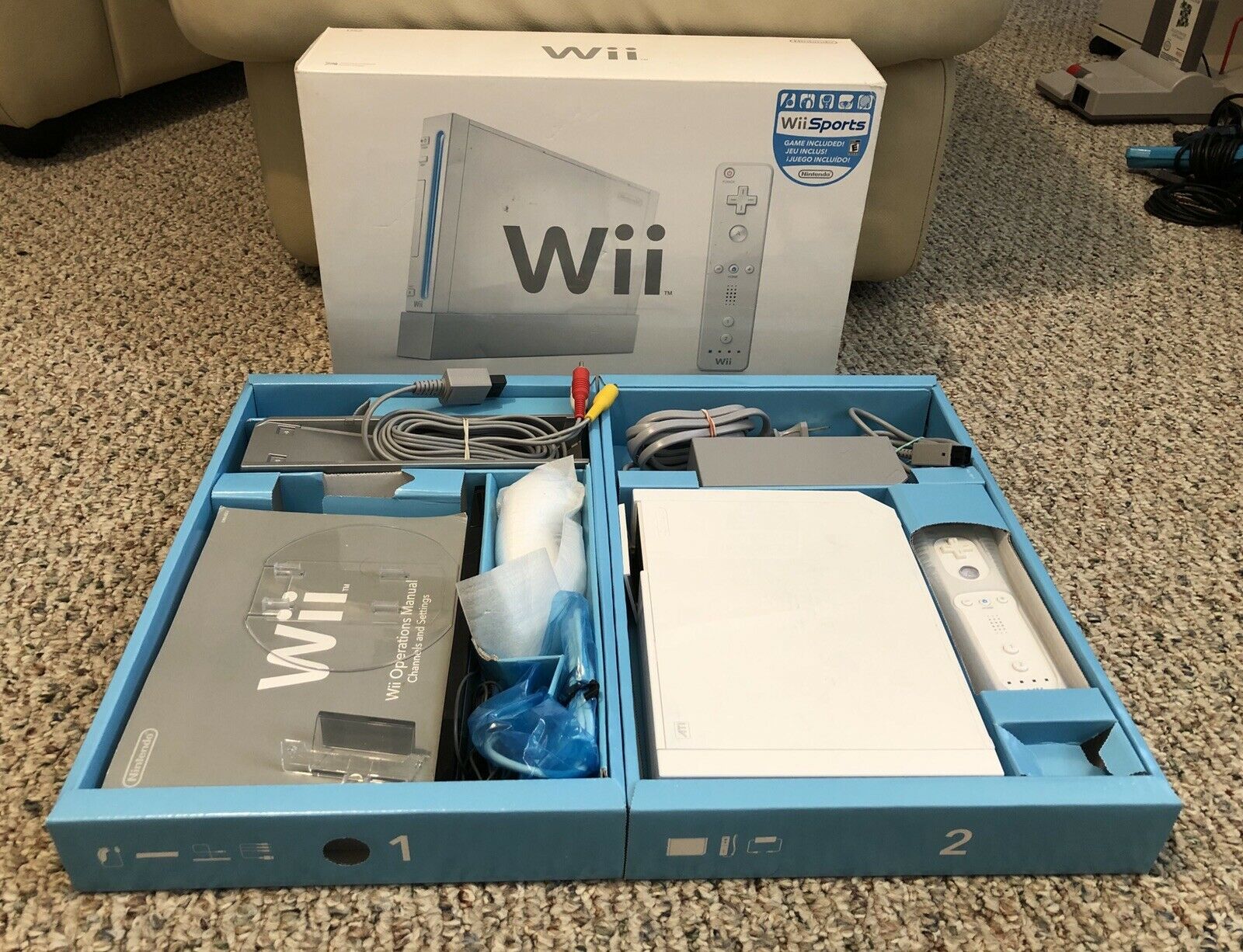 Nintendo Wii White Console Machine Total In Box Set aside RVL-001 ...