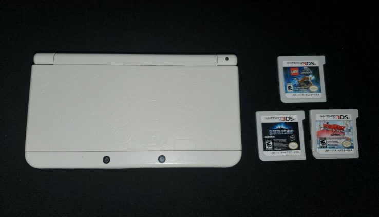 Unique Nintendo 3DS – Mario Edition White – w/ 3 Games – Genuine Situation – TESTED