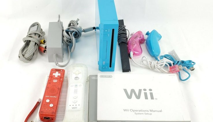 Nintendo Wii Miniature Edition Blue Console RVL-101 Game Bundle With Tools