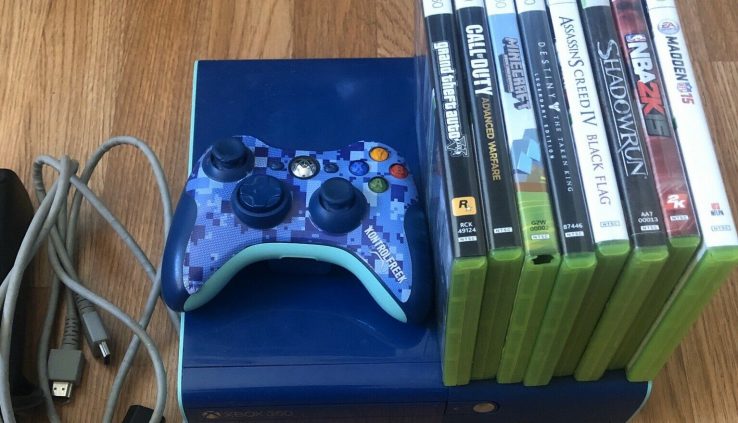 Xbox 360 E Special Edition Blue Comes With 6 Six Sport