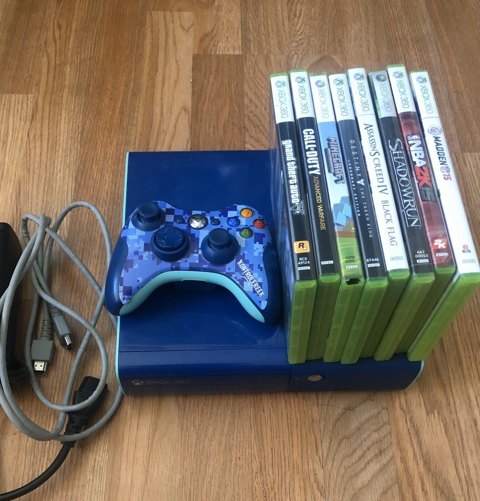 Xbox 360 E Special Edition Blue Comes With 6 Six Sport on 