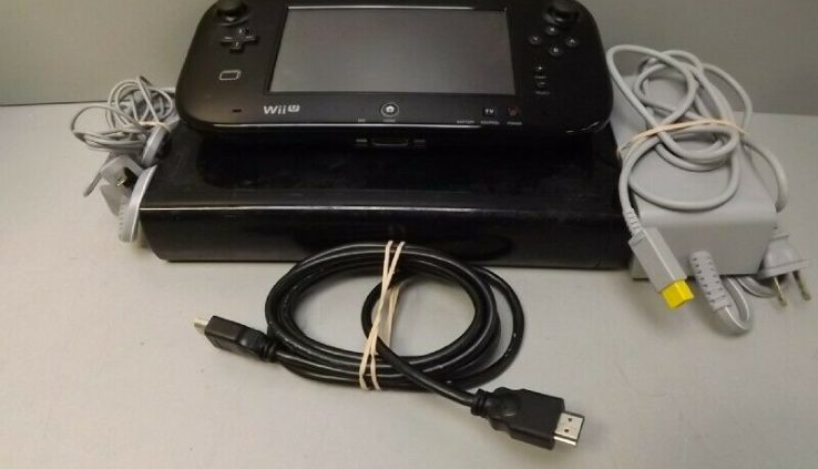 Nintendo Wii U Deluxe Space 32GB Black Console Whole…tested .. no video games