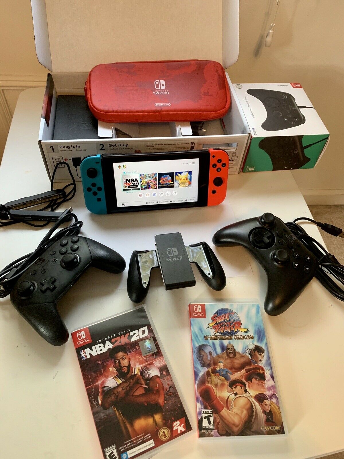 Nintendo Switch 32gb Console With Neon Crimson And Neon Blue Joy Con